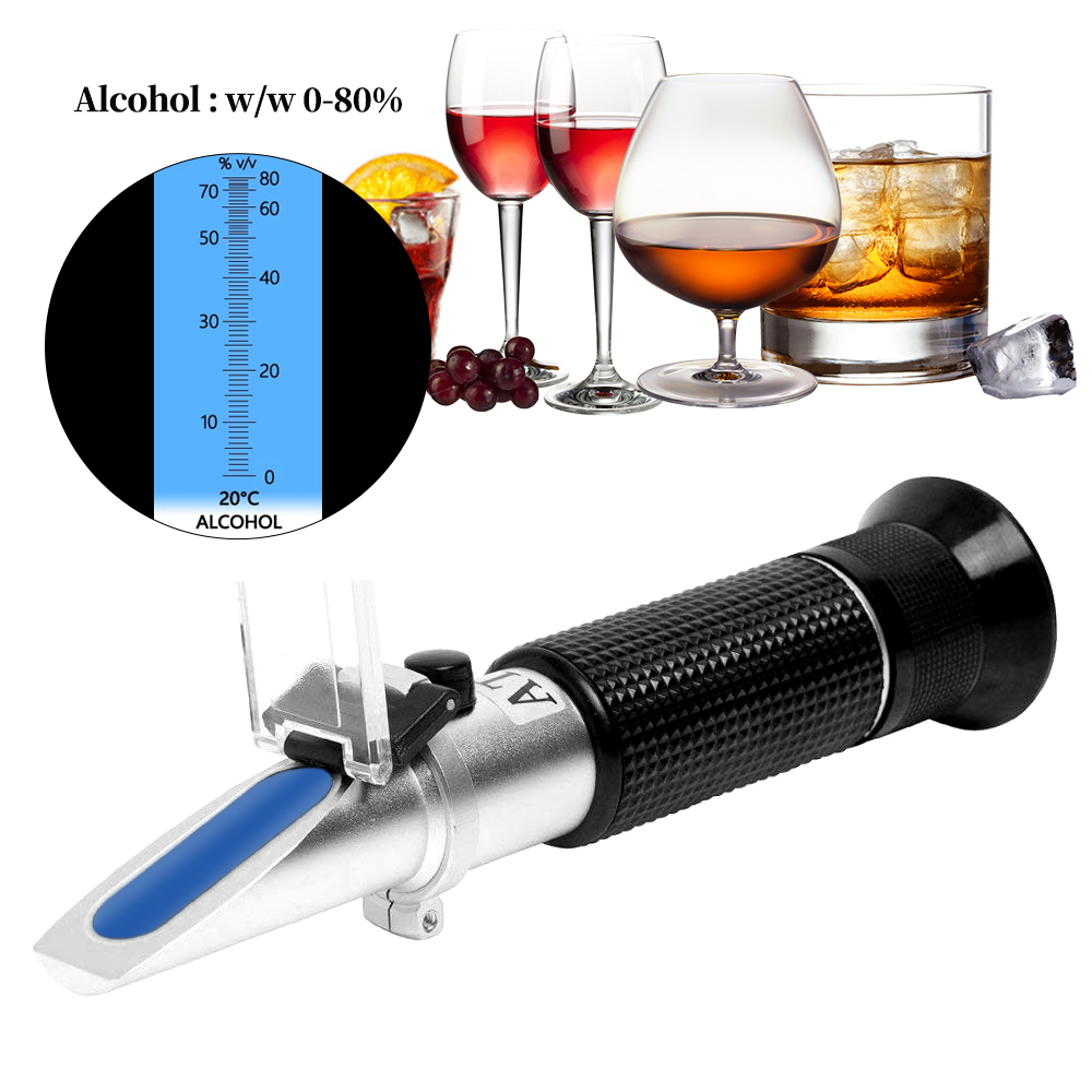 Refractometer Salinity - Handheld Alcohol Refractometer 0-80% Alcohol Content