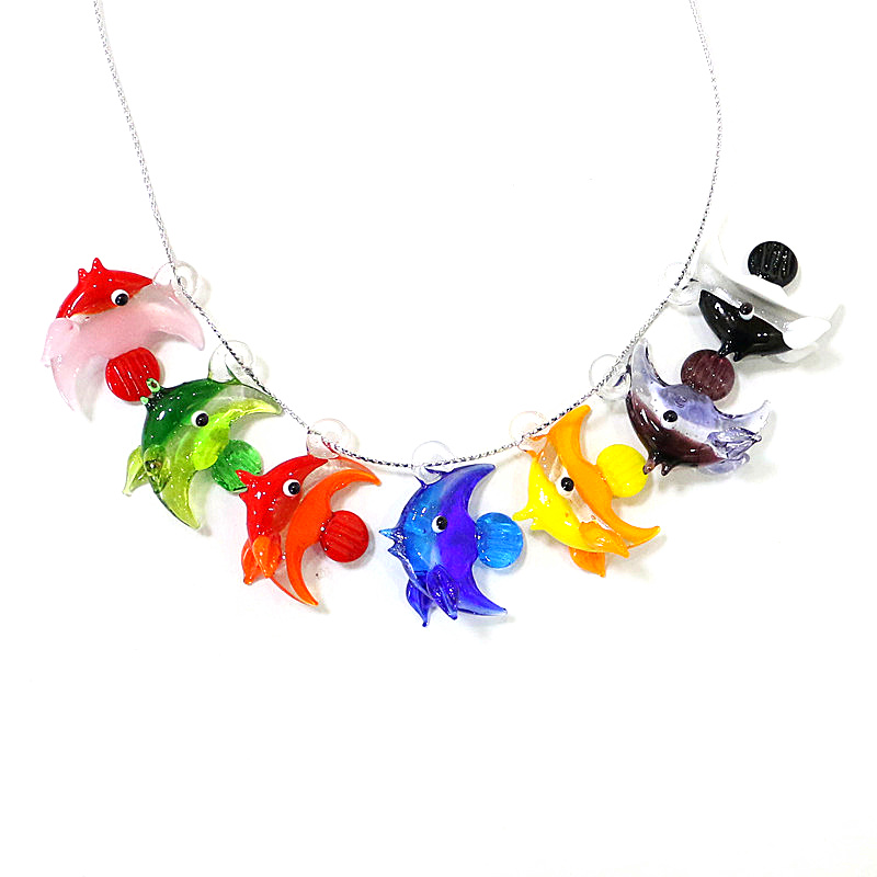 Aquarium Marine Fishes - 2pcs Mini Fish Glass Pendant Cute