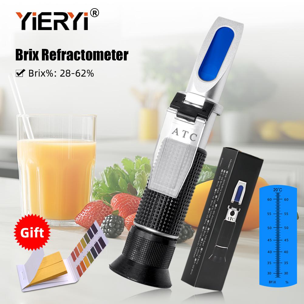 Refractometer Salinity - Professional 28-62% Brix Refractometer With ATC
