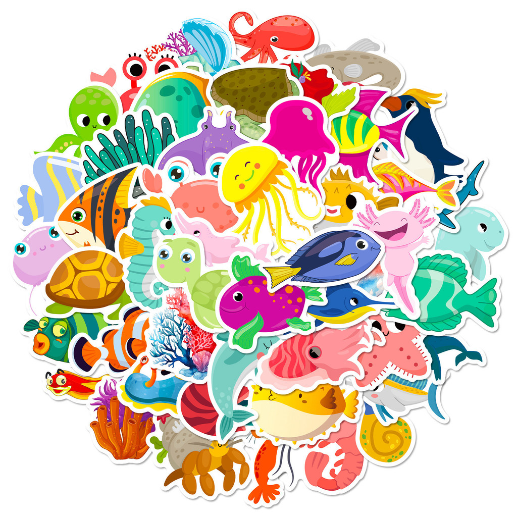 50Pcs Marine Life Stickers - C - Aquarium Innovative Marine recension och pris
