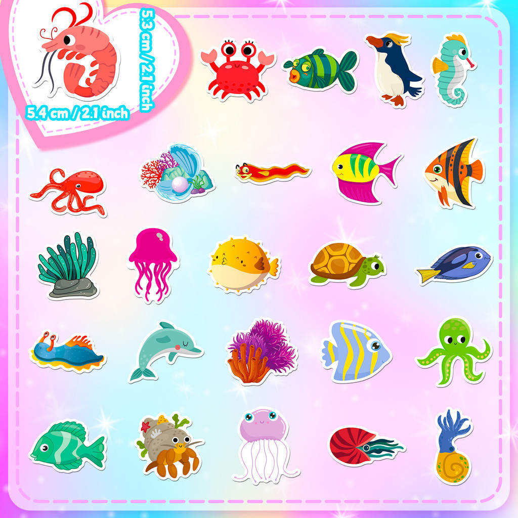 50Pcs Marine Life Stickers - C - Aquarium Innovative Marine recension och pris