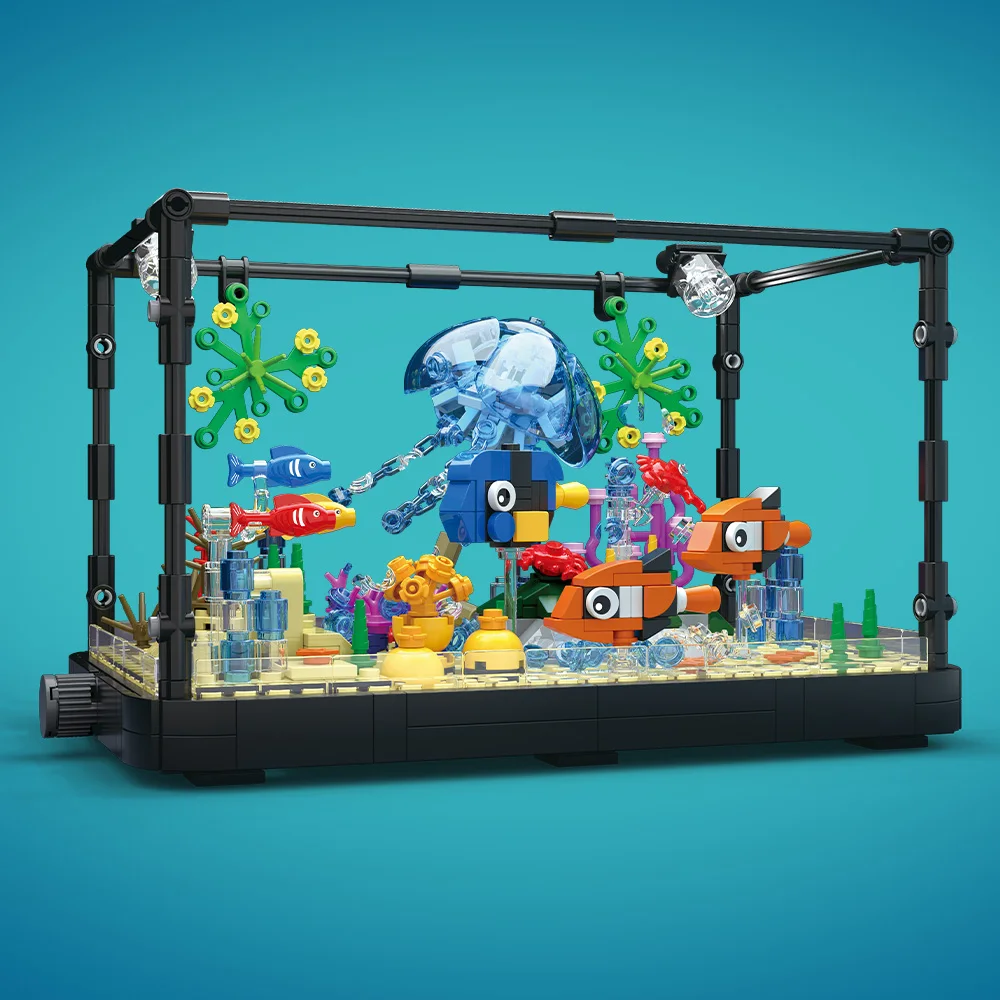Fish Tank Building Block Set w - Aquarium Marine Lights recension och pris