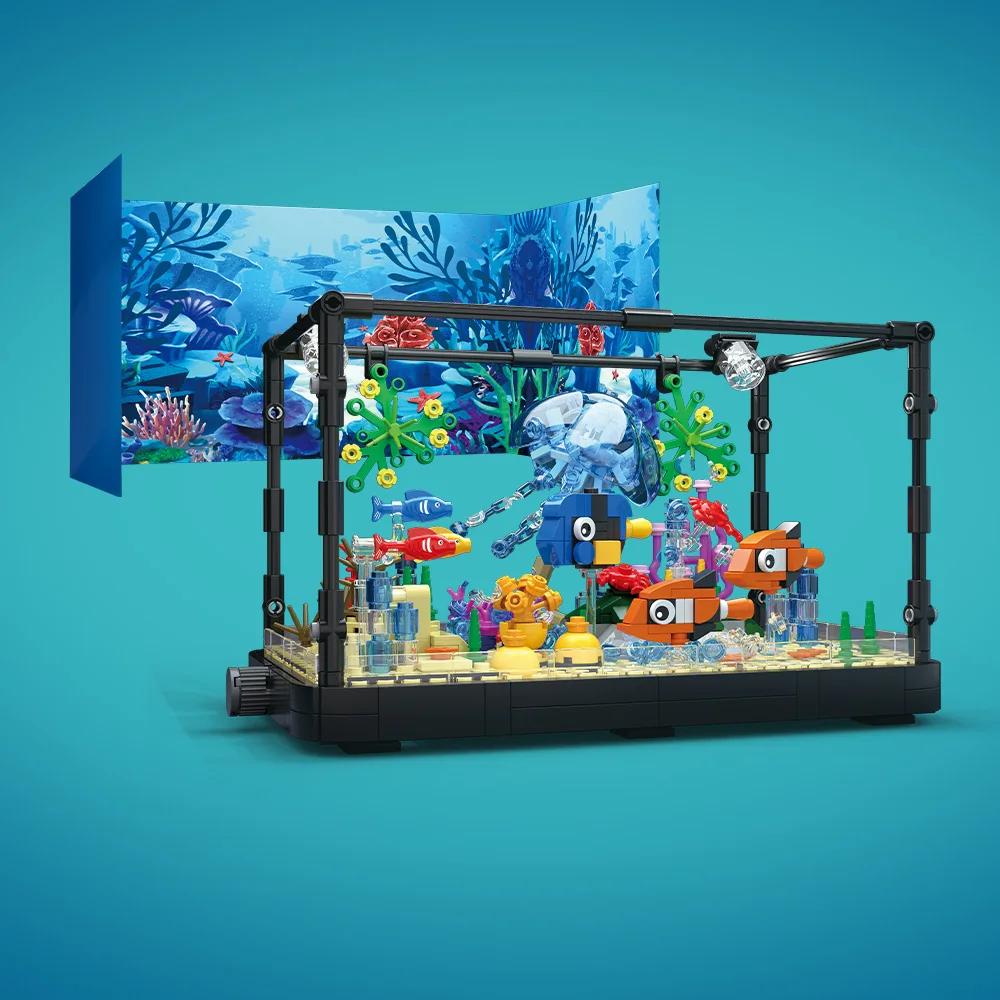 Fish Tank Building Block Set w - Aquarium Marine Lights recension och pris